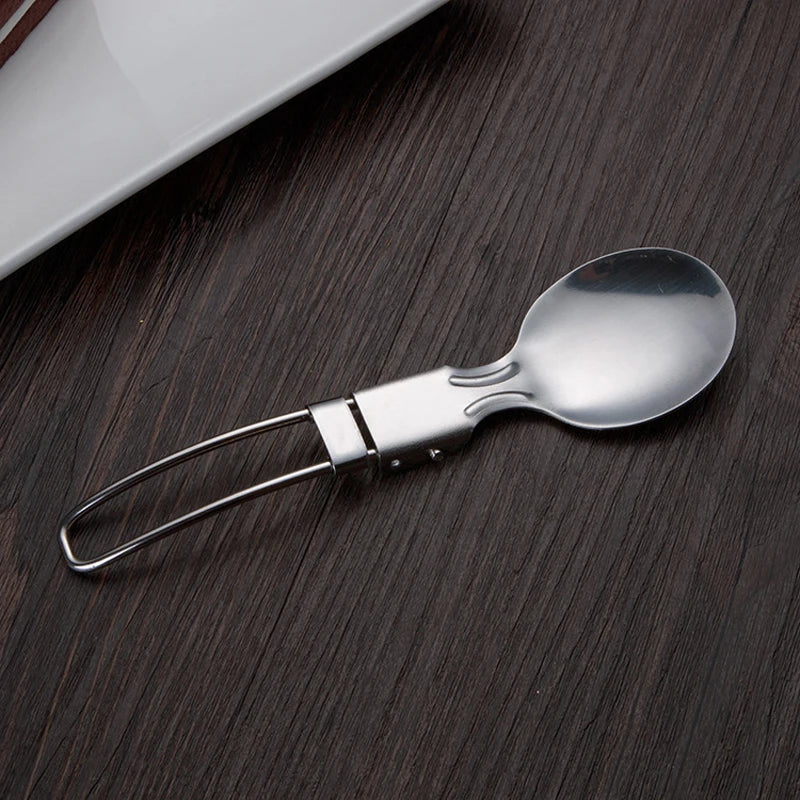 Outdoor Camping Picnic Stainless Steel Spoon Tableware Camp