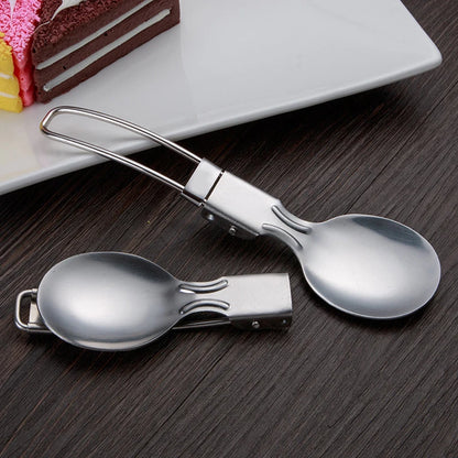 Outdoor Camping Picnic Stainless Steel Spoon Tableware Camp