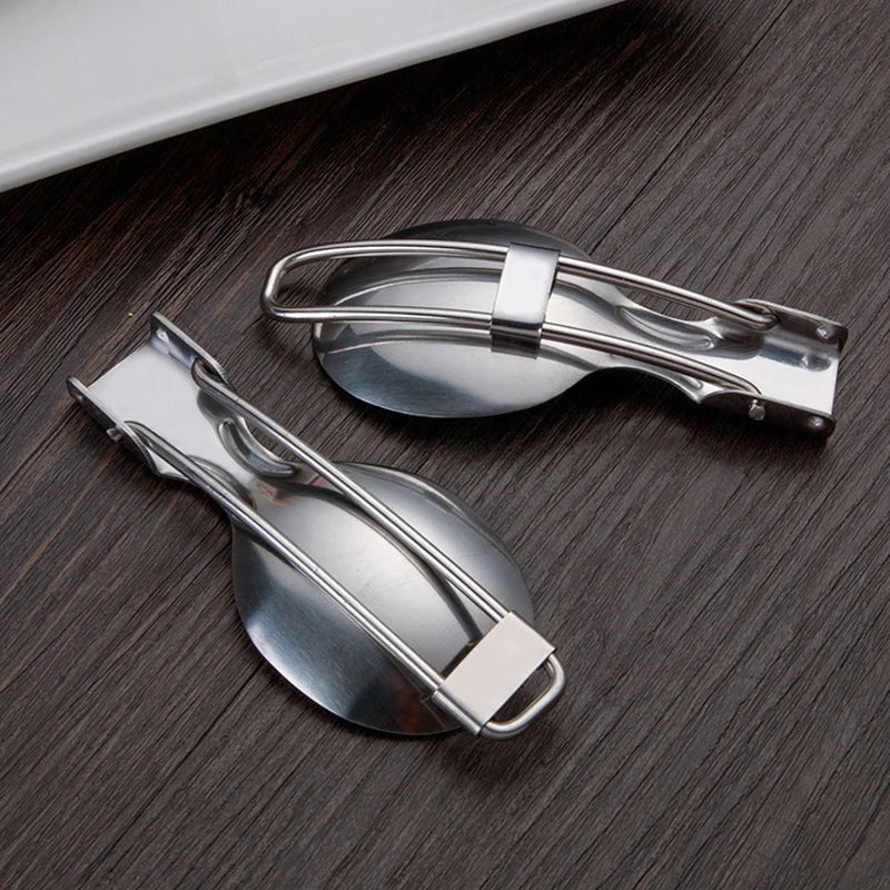 Outdoor Camping Picnic Stainless Steel Spoon Tableware Camp